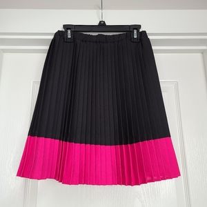 Black and Hot Pink Pleated Skirt.